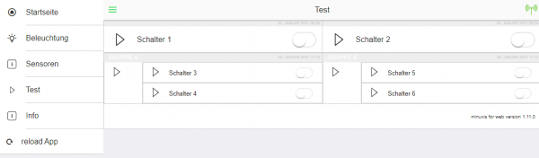 ioBroker minuvis Adapter – Widgets für das Layout der Visualisierung