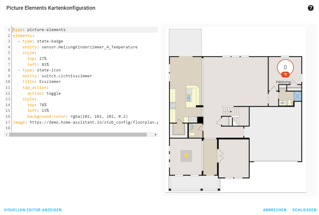 ioBroker Visualisierung mit lovelace – Teil 25 – Picture Elements Karte ...