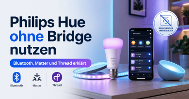 Philips Hue ohne Bridge nutzen: Bluetooth, Matter und Thread erklärt